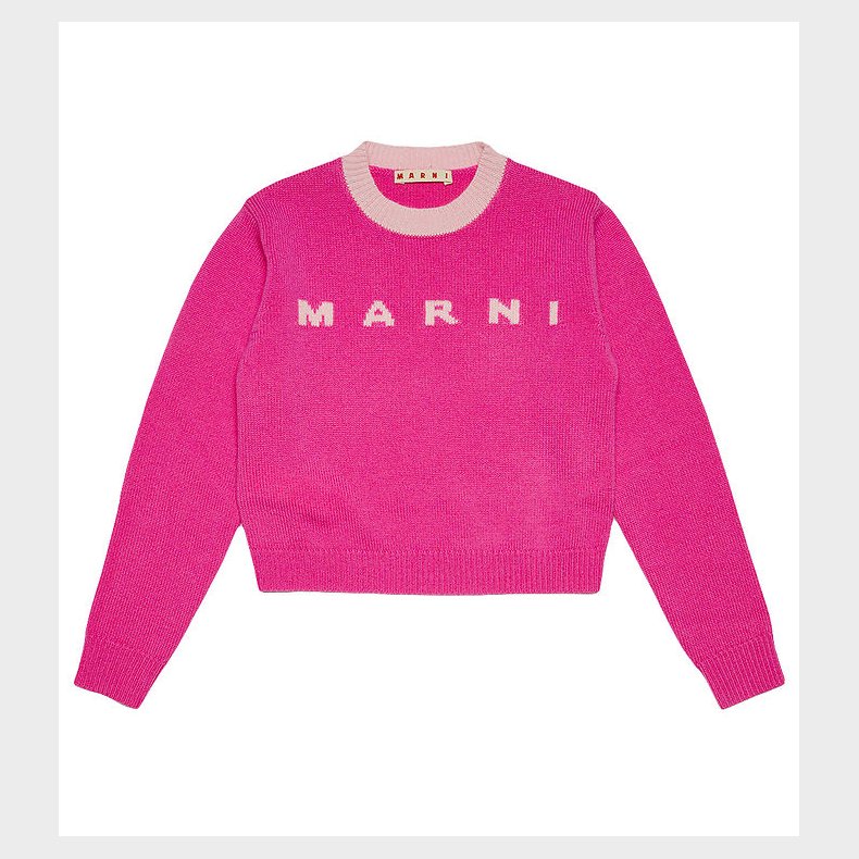 Marni Bluse - Crepped - Uld - Pink m. Rosa