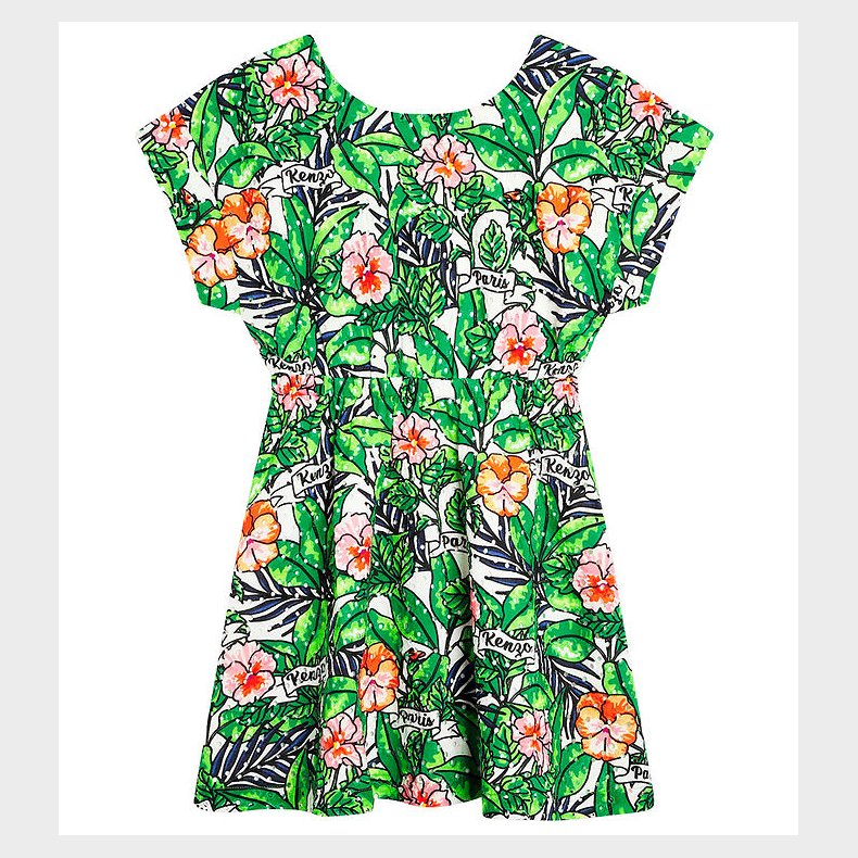 Kenzo Kjole - Mint Green m. Blomster/Hulmnster