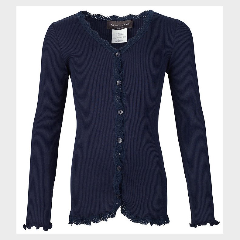 Rosemunde Cardigan - Rib - Silke/Bomuld - Noos - Navy