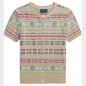 Polo Ralph Lauren Cardigan - Bomuld/Uld - Beige/Multifarvet