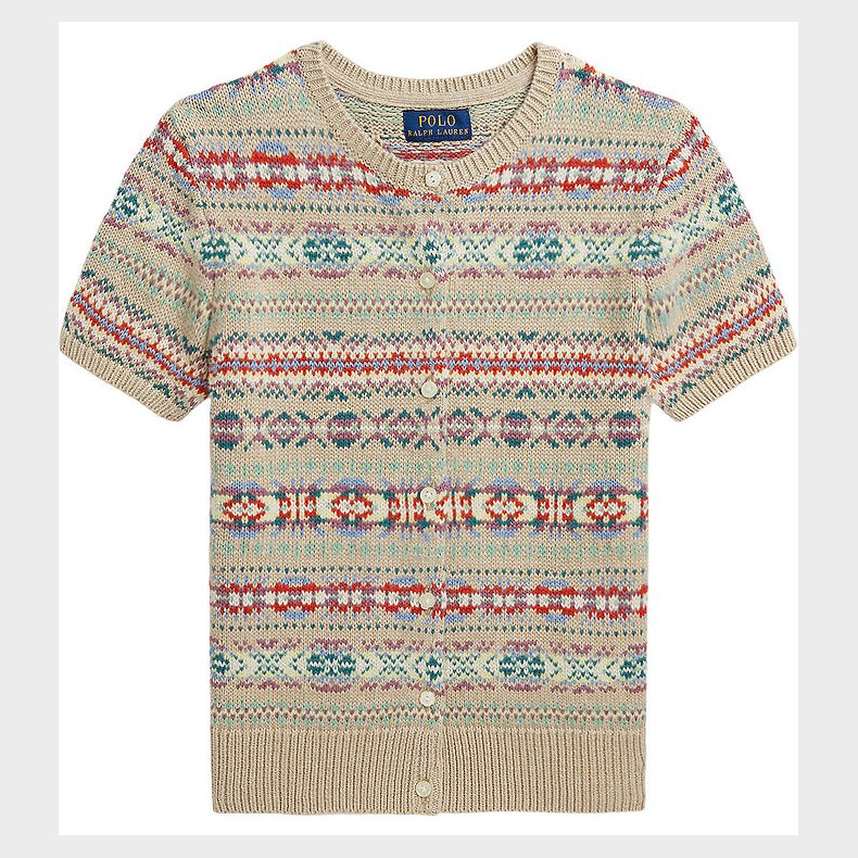 Polo Ralph Lauren Cardigan - Bomuld/Uld - Beige/Multifarvet