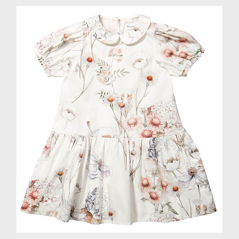 Christina Rohde Kjole - Hvid m. Blomster