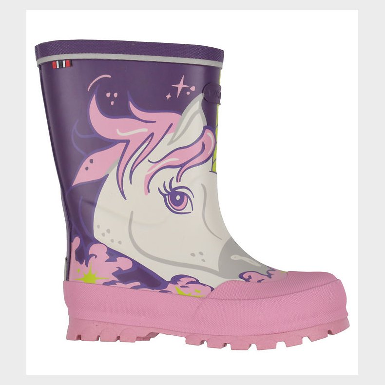 Viking Gummistvler - Jolly - Lilla/Multi m. Enhjrning