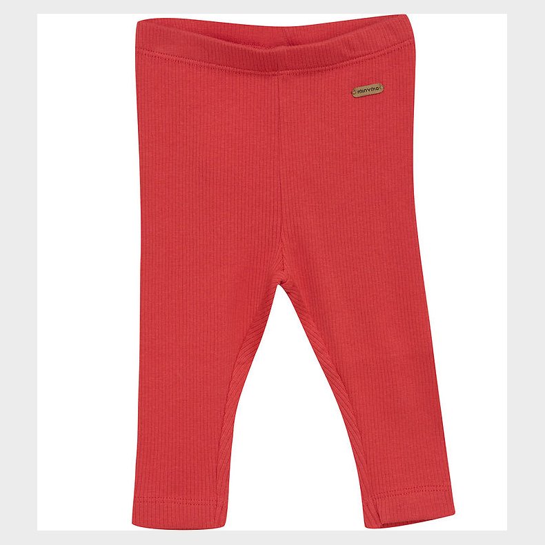 Minymo Leggings - Rib - Tomato Puree