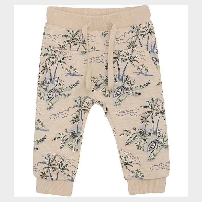 En Fant Bukser - Slub - Cement m. Print