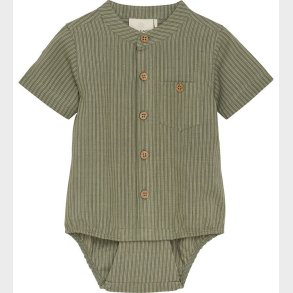 En Fant Body m. T-shirt k/ - Stribet - Sea Spray m. Striber