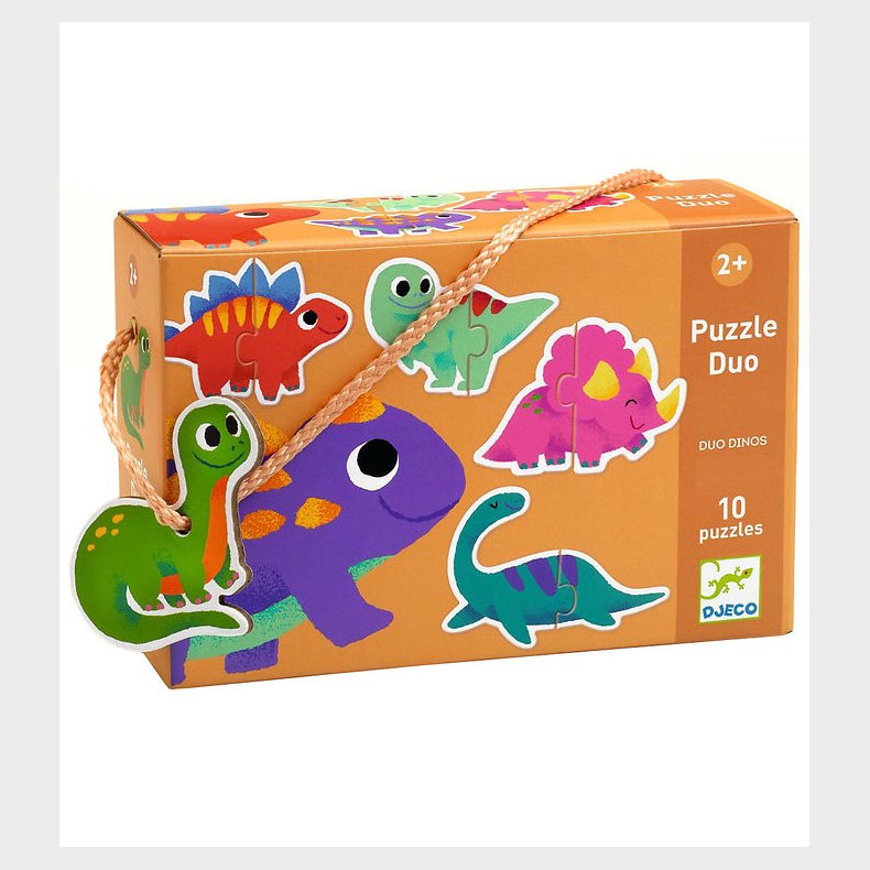 Djeco Puslespil - 10 stk. - Duo Dinos