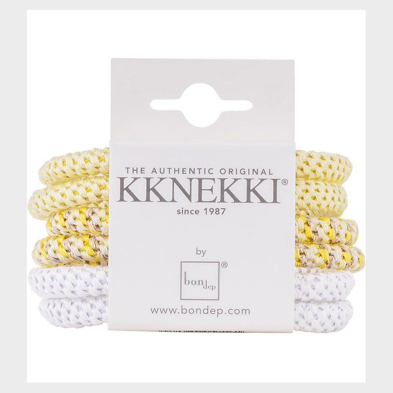 Kknekki Hrelastikker - Slim - 6-pak - Gul/Hvid