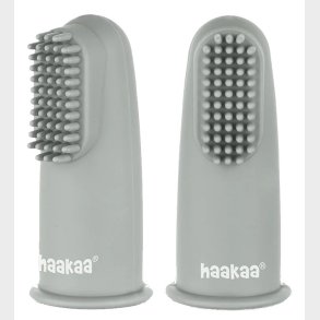 Haakaa Fingertandbrster - 2-pak - Suva Grey
