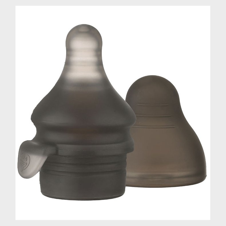 Haakaa Flaskesut til Silikonepose - Sort