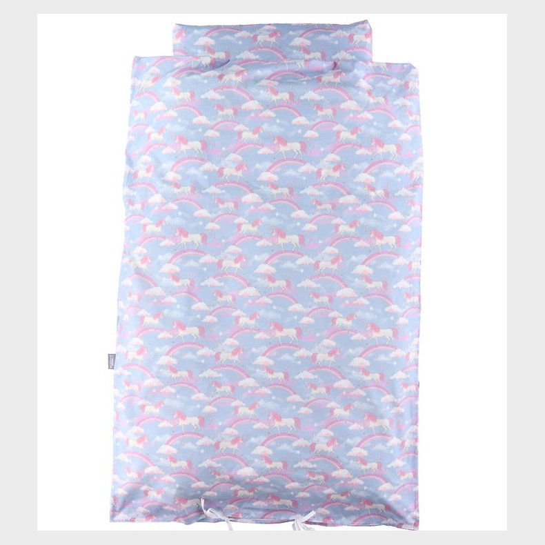 Nrgaard Madsens Sengetj - Baby - Denim m. Enhjrninger/Regnbue