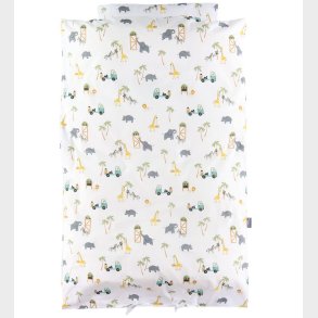 Nrgaard Madsens Sengetj - Voksen - Hvid m. Safaridyr