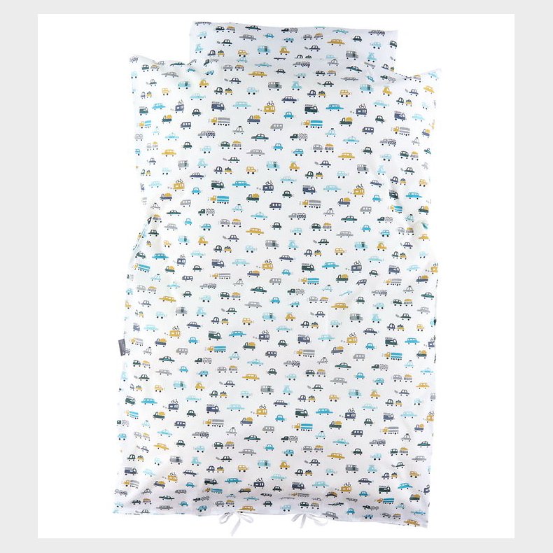 Nrgaard Madsens Sengetj - Baby - Hvid m. Biler