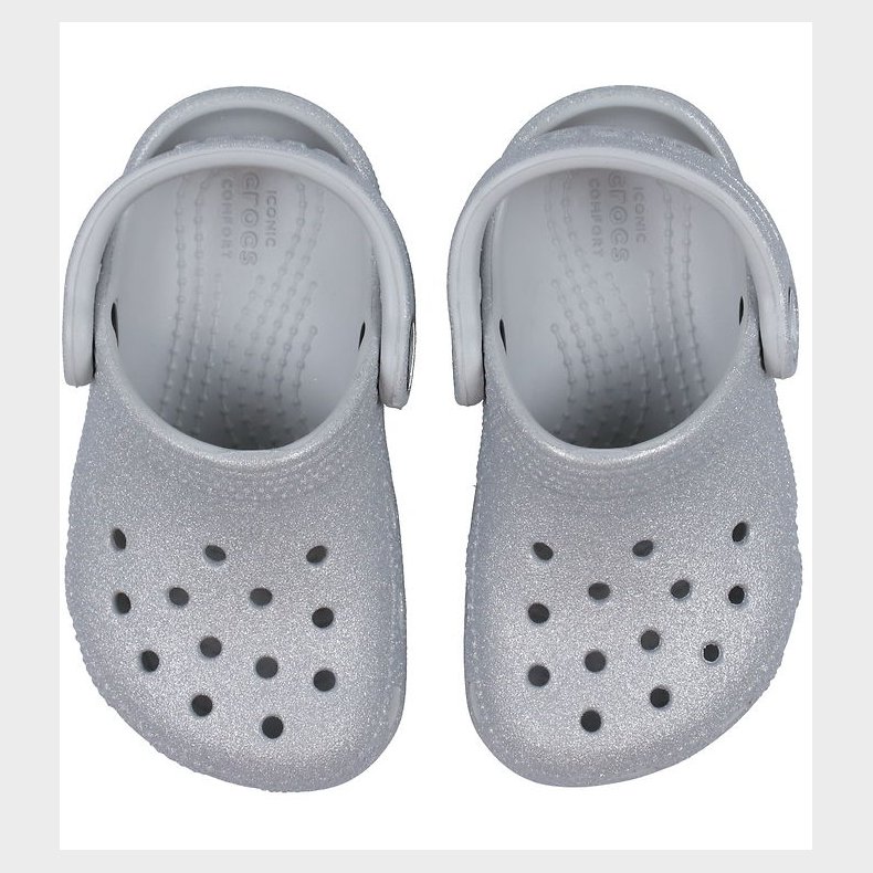 Crocs Sandaler - Classic Glitter Clog T - Silver Glitter