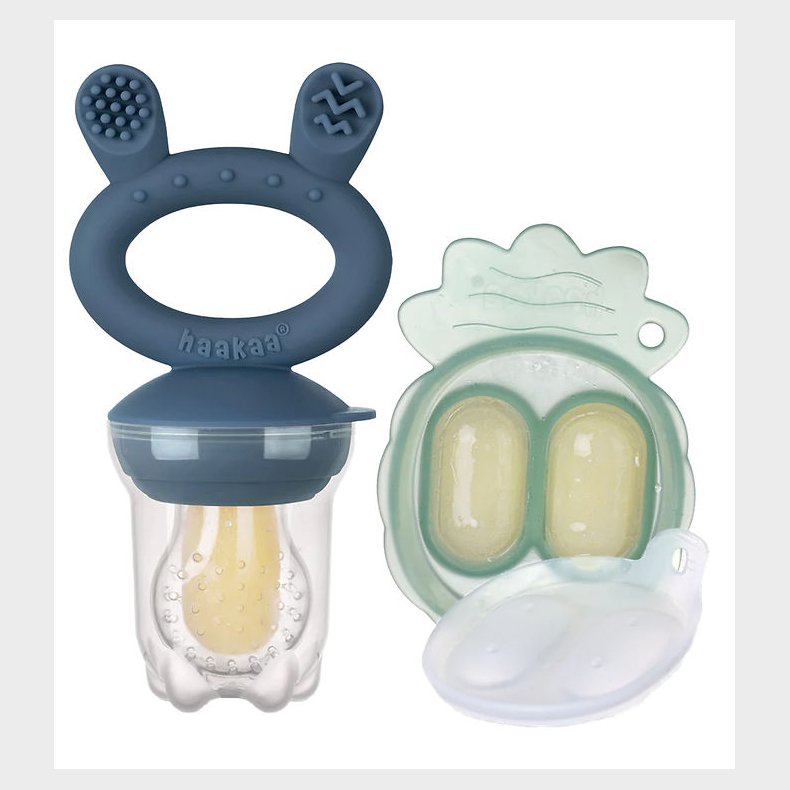 Haakaa Food Feeder m. Frysebakke - Steel Blue