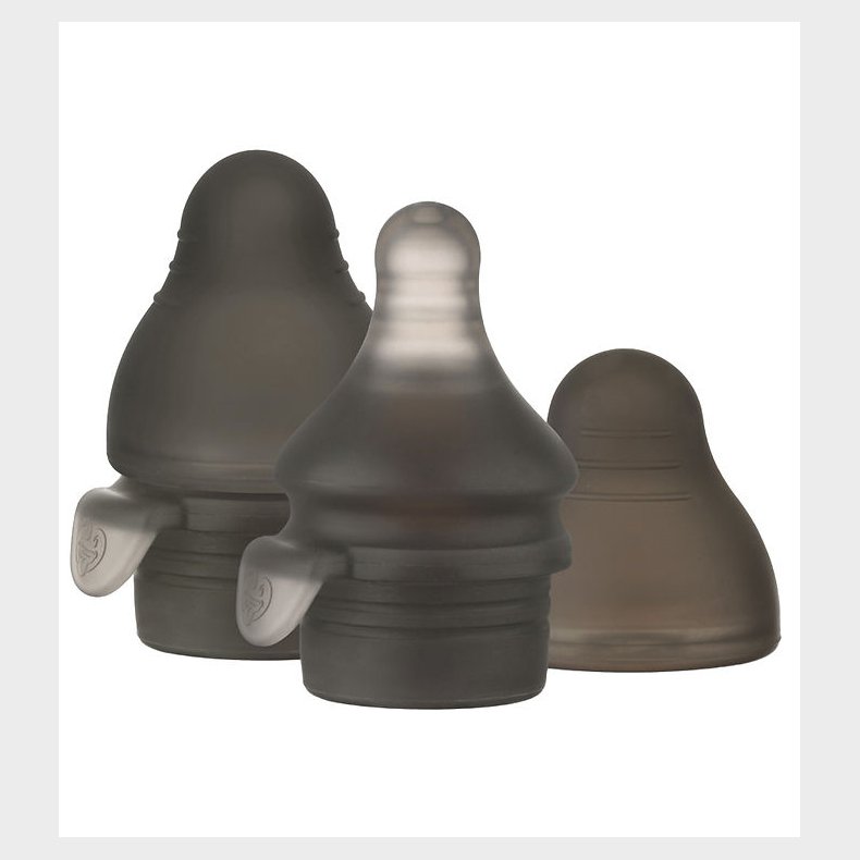 Haakaa Flaskesutter til Silikonepose - 2-pak - Sort