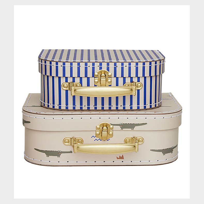 OYOY Kuffertst - 2 Stk. - Crocodile & Stripe - Beige