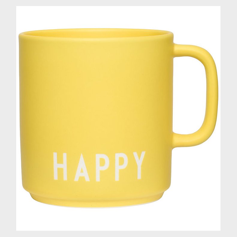 Design Letters Kop m. Hank - Favorite - Happy - Gul