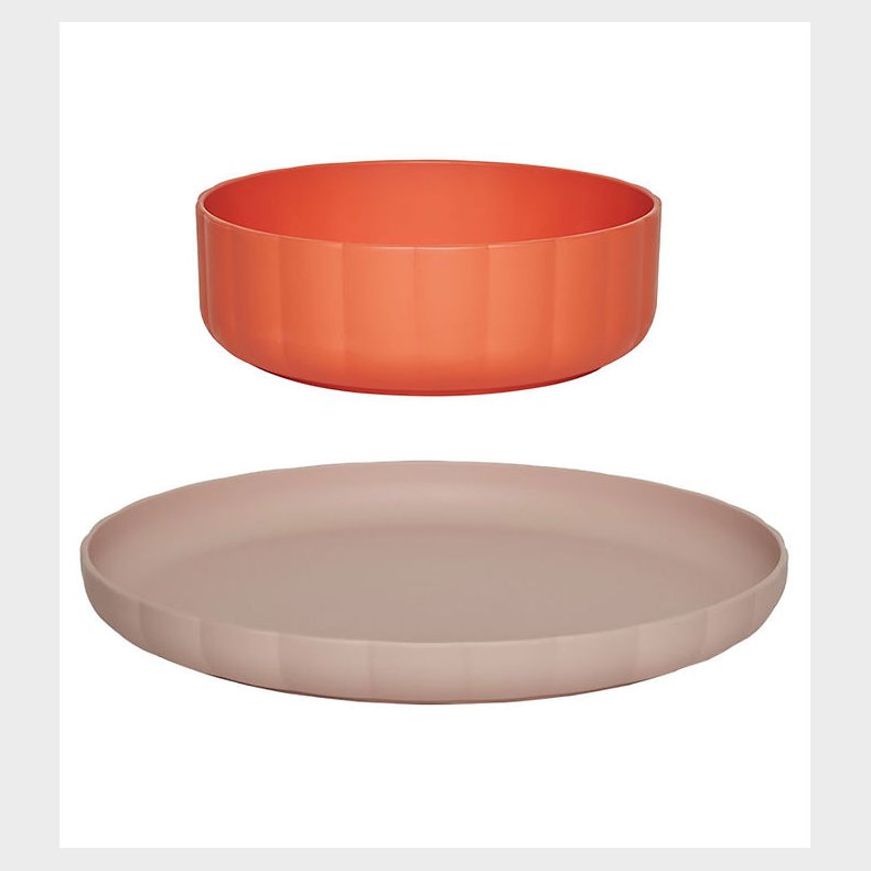 OYOY Spisest - Bioplast - 2 dele - Pullo - Rose/Apricot