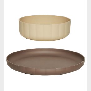 OYOY Spisest - Bioplast - 2 dele - Pullo - Taupe/Vanilla