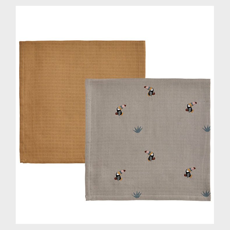 OYOY Stofbleer - 70x70cm - Tukan - 2-pak - Clay/Caramel