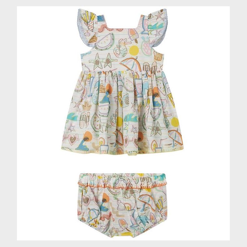 Stella McCartney Kids Kjole m. Bloomers - Hvid/Pastel