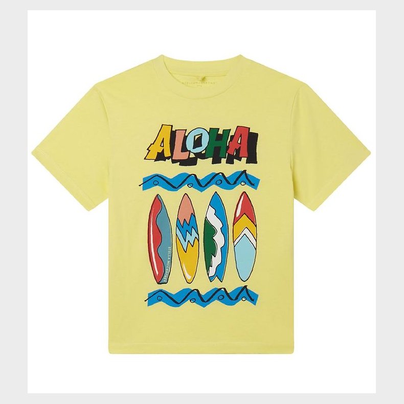 Stella McCartney Kids T-shirt - Gul m. Surfbrtter