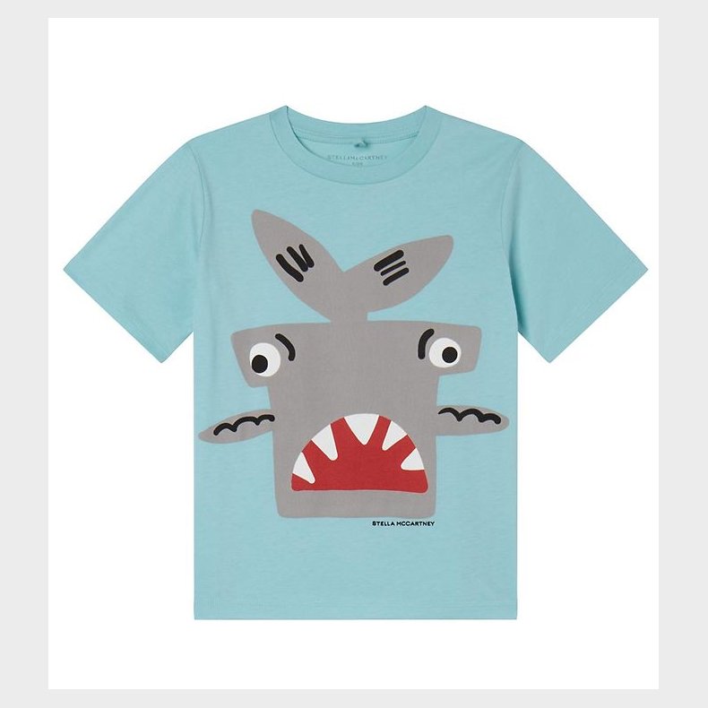Stella McCartney Kids T-shirt - Lysebl m. Haj