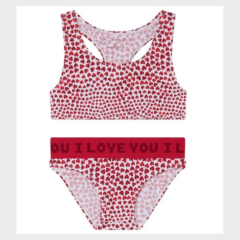 Stella McCartney Kids Bikini - UV50+ - Hvid/Rd m. Hjerter