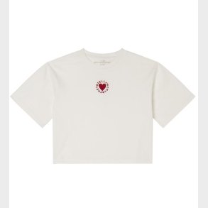 Stella McCartney Kids T-shirt - Cropped - Hvid m. Hjerte