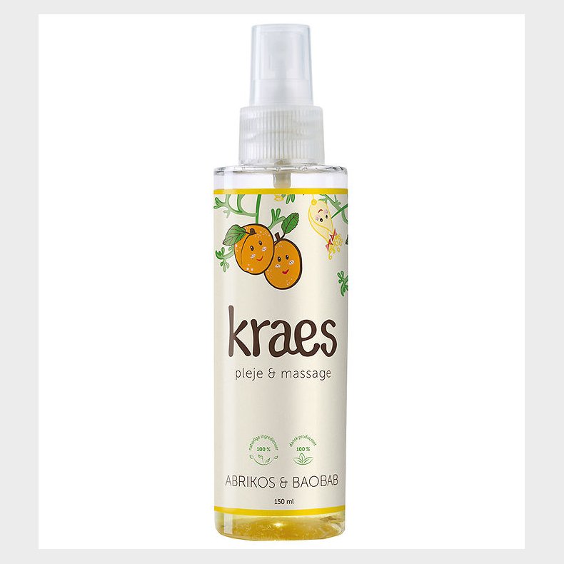 Kraes Pleje & Massageolie - Abrikos & Baobab - 150 ml