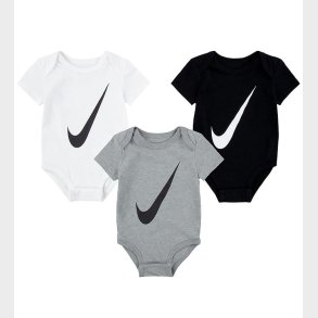 Nike Bodyer k/ - Swoosh - 3-pak - Hvid/Gr/Sort