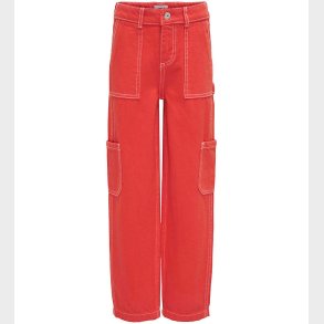 Kids Only Bukser - KogVilje - Flame Scarlet/White Stitches