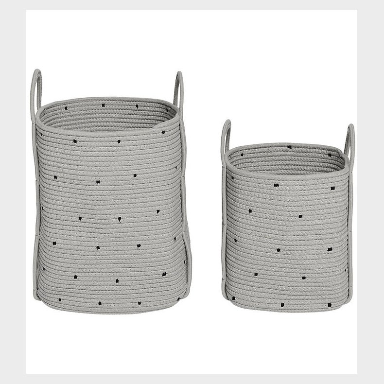 OYOY Opbevaringskurve - 2-pak - Cotton Rope - Dot - Clay