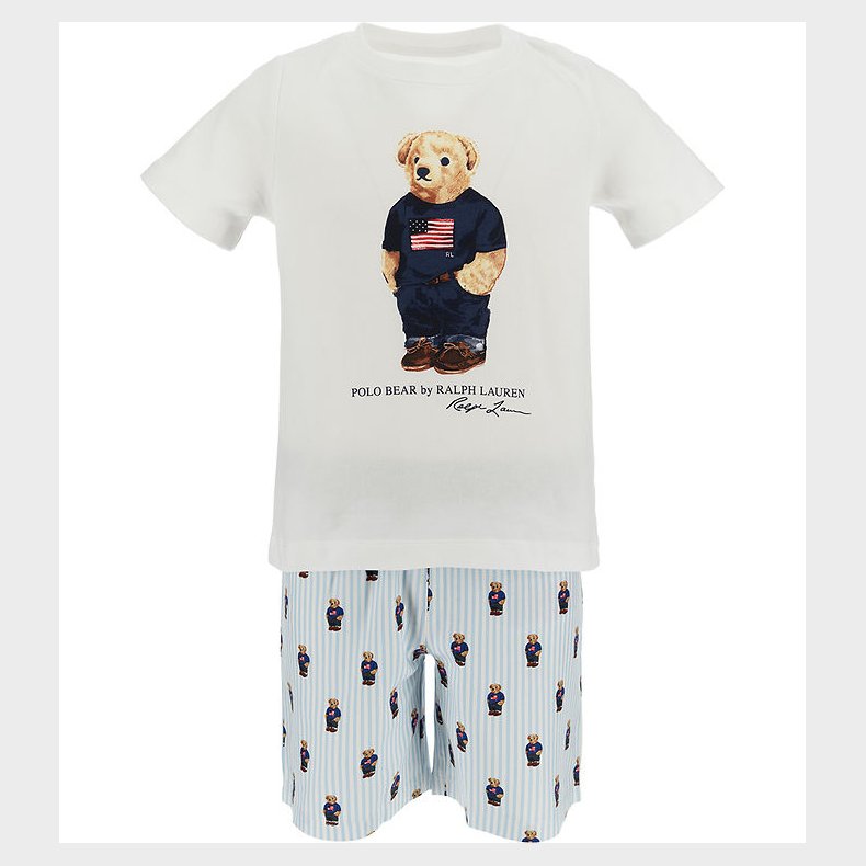 Polo Ralph Lauren Natt�j - Hvid/Bl� m. Bamse
