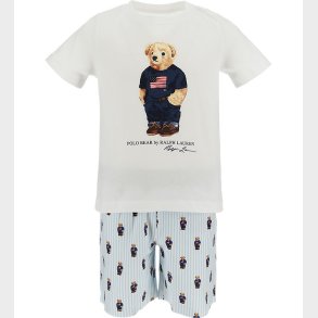 Polo Ralph Lauren Natt�j - Hvid/Bl� m. Bamse