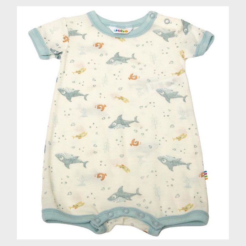 Joha Sommerdragt - Uld - Off White/St�vet Bl� m. Fisk