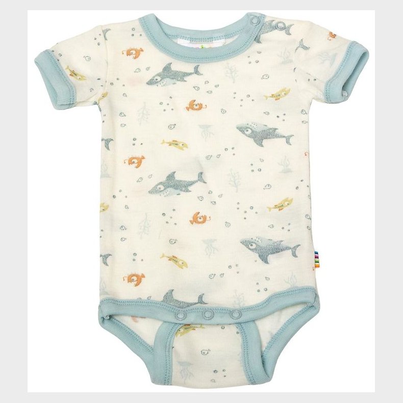 Joha Body k/ - Uld - Off White/Stvet Bl m. Fisk