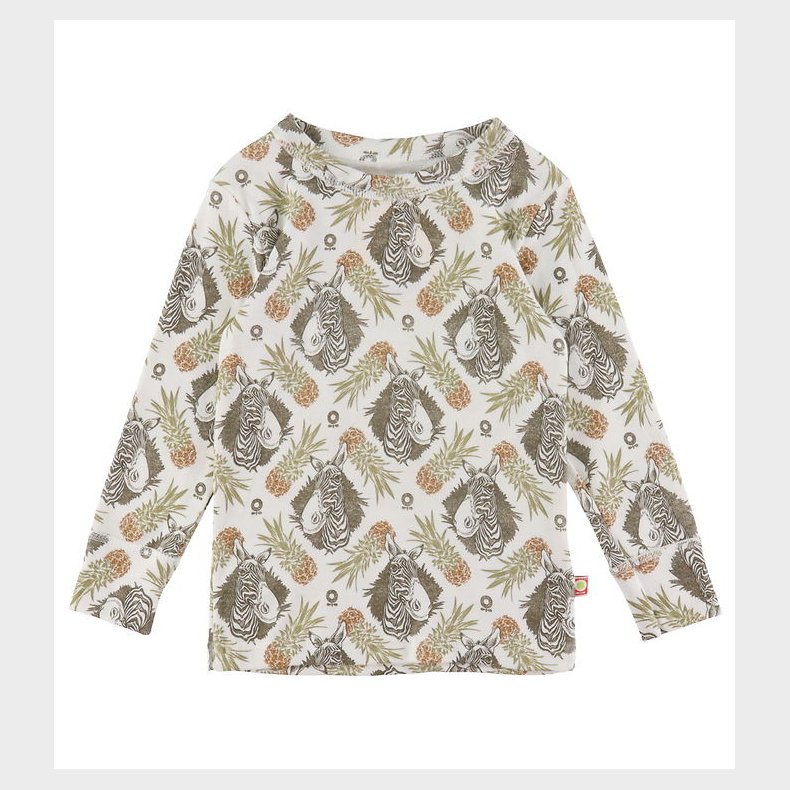 Katvig Bluse - Hvid m. Tropisk Print