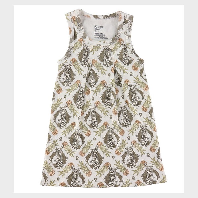 Katvig Kjole - Hvid m. Tropisk Print