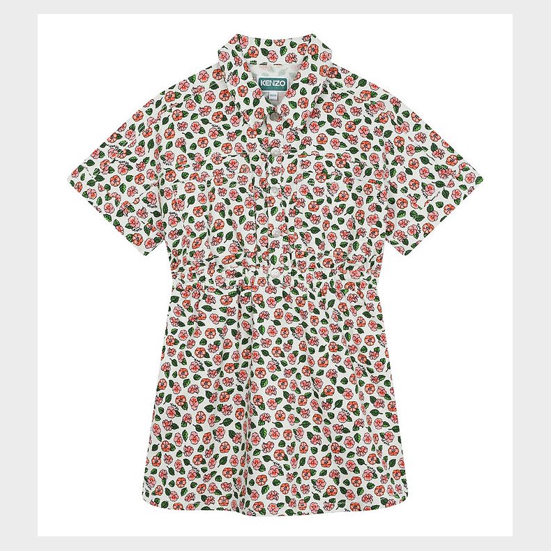 Kenzo Kjole - Denim - Ivory/Rosa m. Blomster