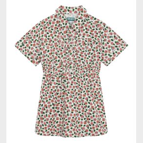 Kenzo Kjole - Denim - Ivory/Rosa m. Blomster