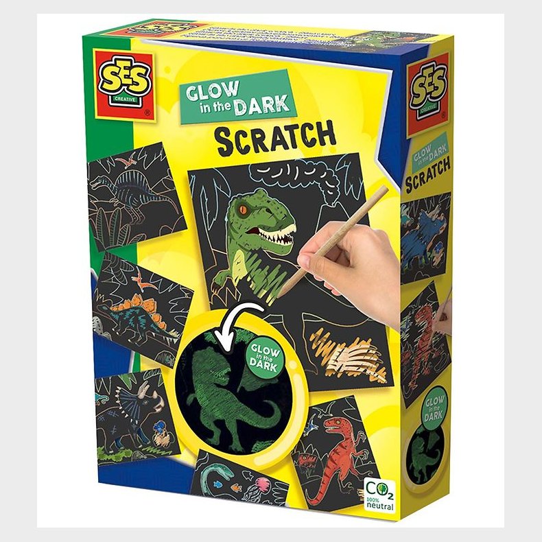 SES Creative Ridsekort - Selvlysende Dinosaurer