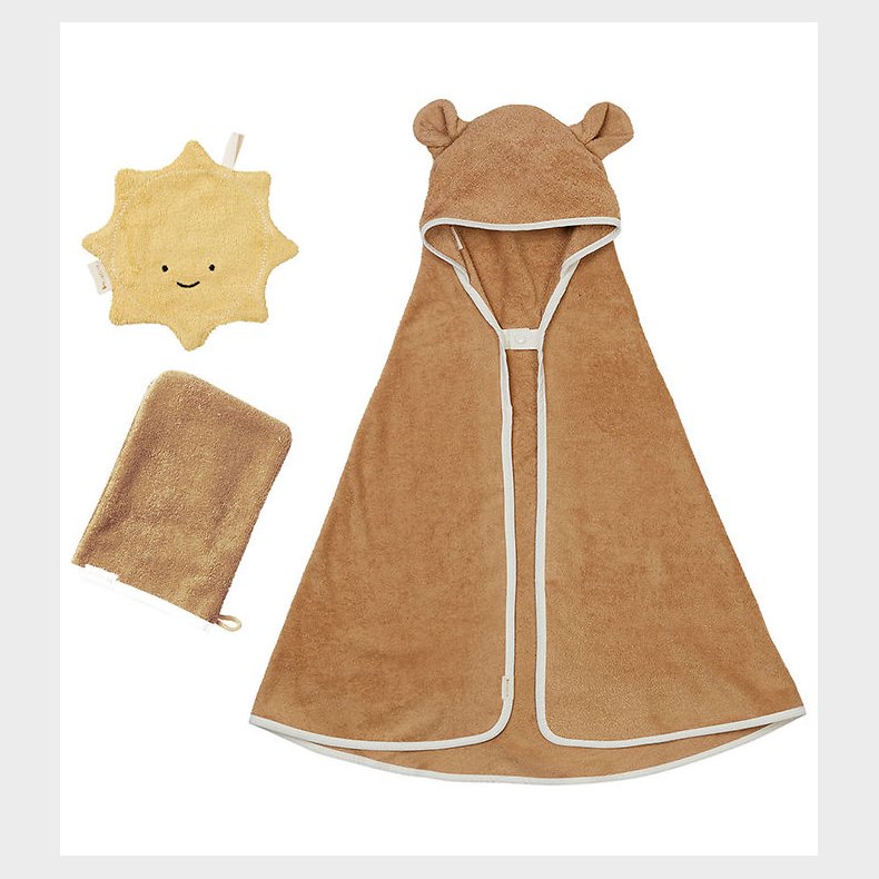 Fabelab Gaveske - Badehandske/Sutteklud/Badeslag - Caramel Mix