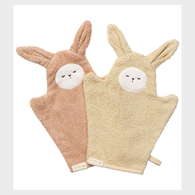 Fabelab Badehandske - 2-pak - Kanin - Old Rose