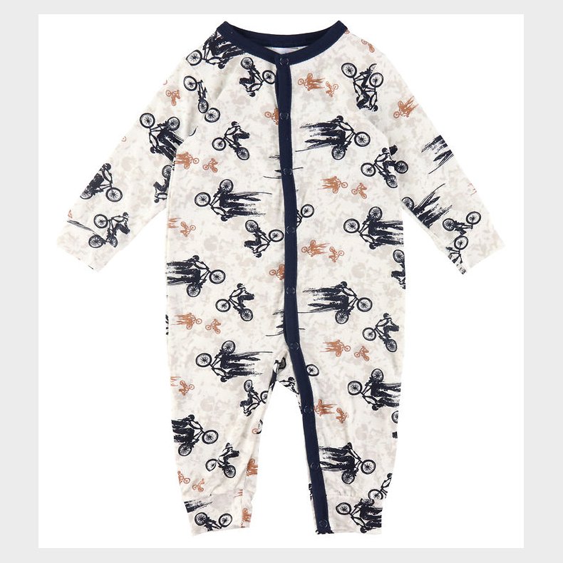 Joha Natdragt - Bambus - Off White/Marinebl� m. Cykel