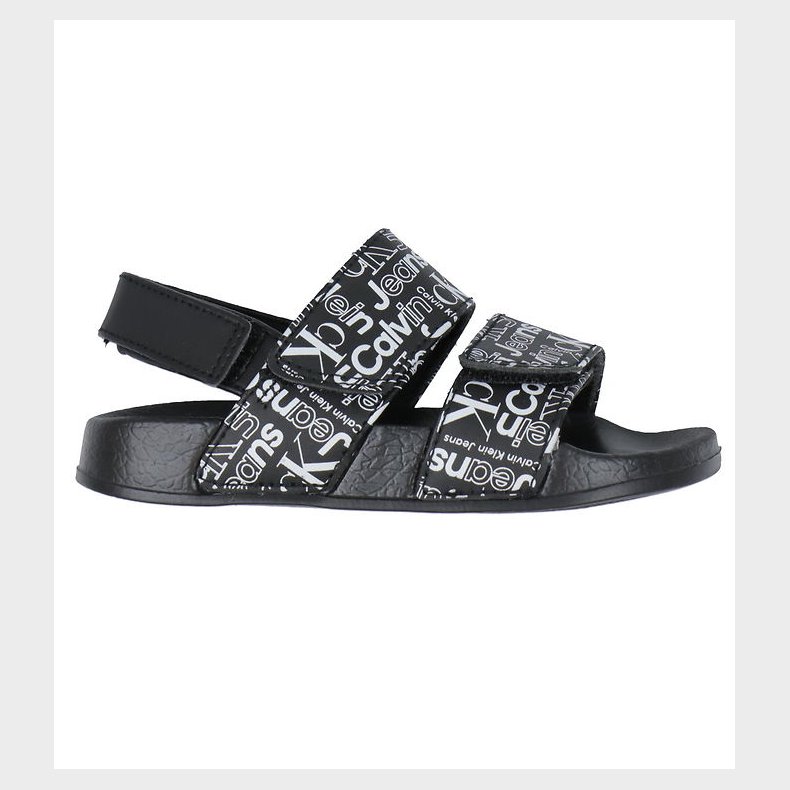 Calvin Klein Badesandaler - Velcro - Sort m. Hvid