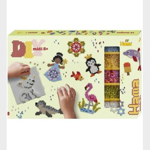 Hama Midi Gave�ske - Ca. 6000 perler + 3 plader - Multifarvet