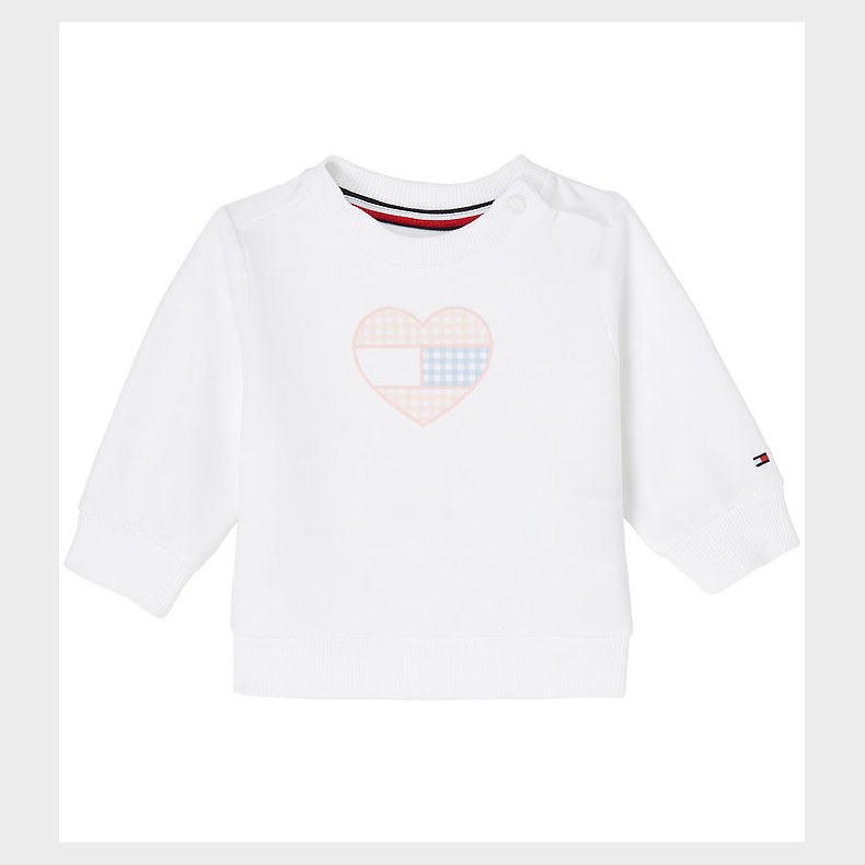 Tommy Hilfiger Sweatshirt - Gingham Flag - Hvid