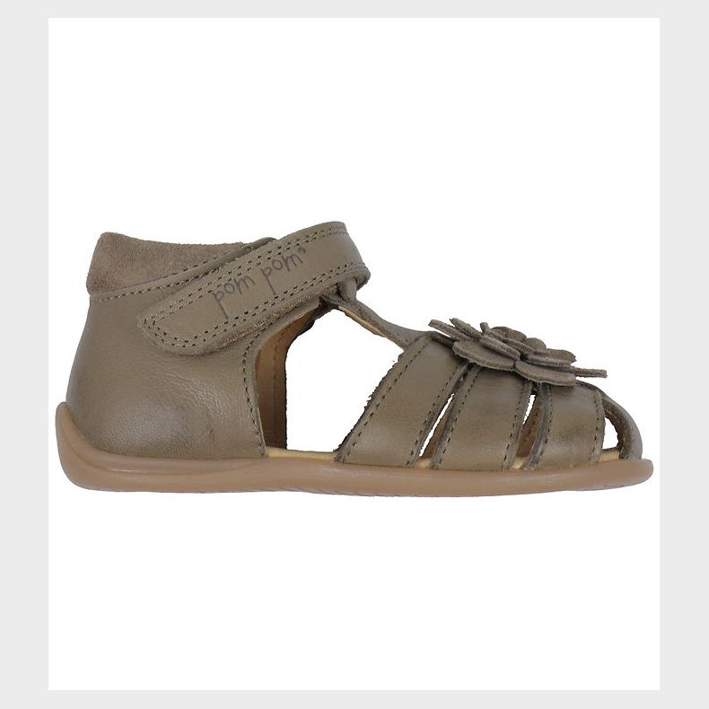 Pom Pom Sandaler - Starters Flower Velcro - Latte